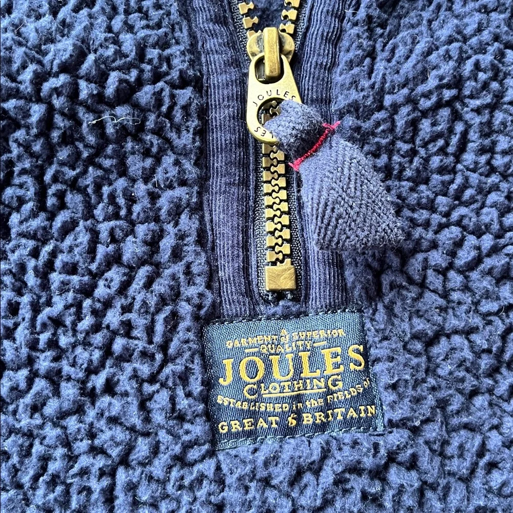 Joules Navy Blue 1/4 Zip Fleece Pullover Sz 8 - Picture 4 of 16